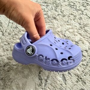 CROCS Lilac Purple Classic Slip On Sandals Slingback Strap Size 5C Baby Girl
